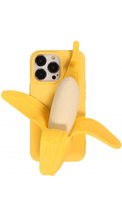 Fourre iPhone 13 Pro - Coque amusante 3D Banane - Jaune