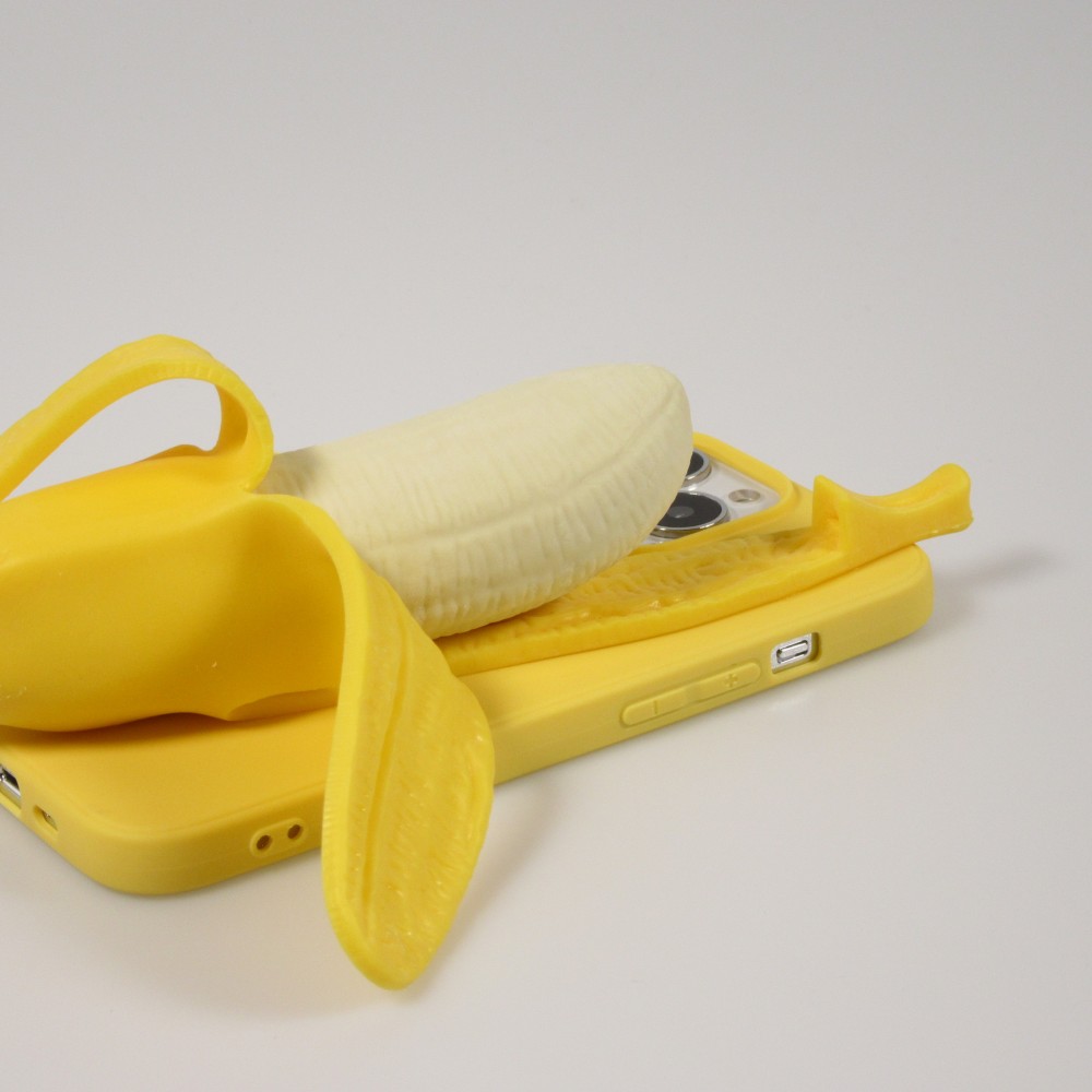 Fourre iPhone 13 Pro - Coque amusante 3D Banane - Jaune