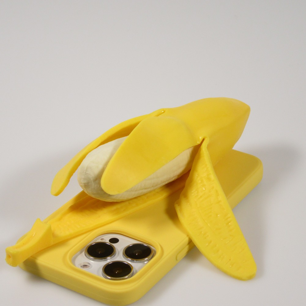 Fourre iPhone 13 Pro - Coque amusante 3D Banane - Jaune