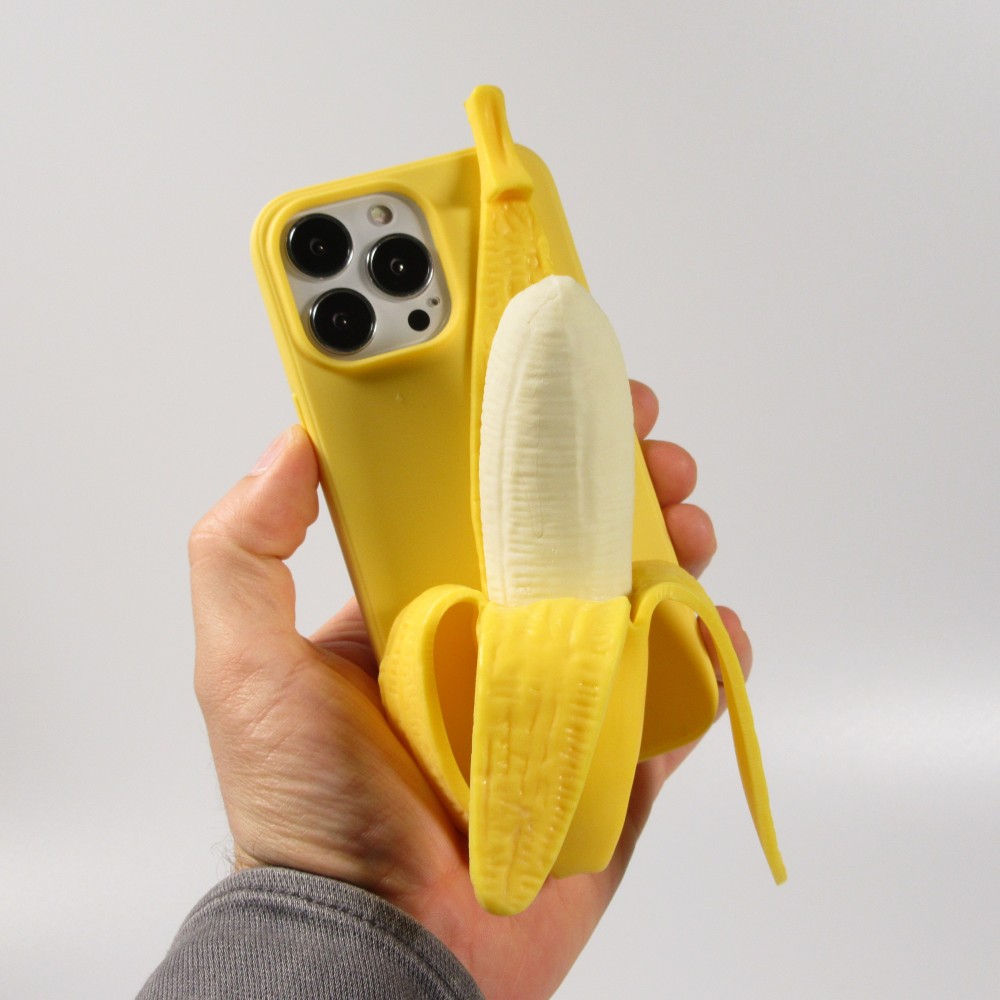 Fourre iPhone 13 Pro - Coque amusante 3D Banane - Jaune