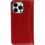 Hülle iPhone 15 Pro Max - Flip Fierre Shann Echtleder - Rot