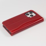 Hülle iPhone 13 Pro - Flip Fierre Shann Echtleder - Rot
