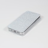Fourre iPhone 13 Pro - Flip Wallet fashion mandala design artistique - Gris