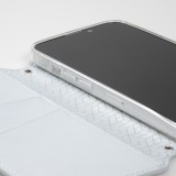 Fourre iPhone 13 Pro - Flip Wallet fashion mandala design artistique - Gris