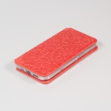 iPhone 13 Pro Max Case Hülle - Flip Wallet Fashion künstlerisches Mandala Design  - Rot
