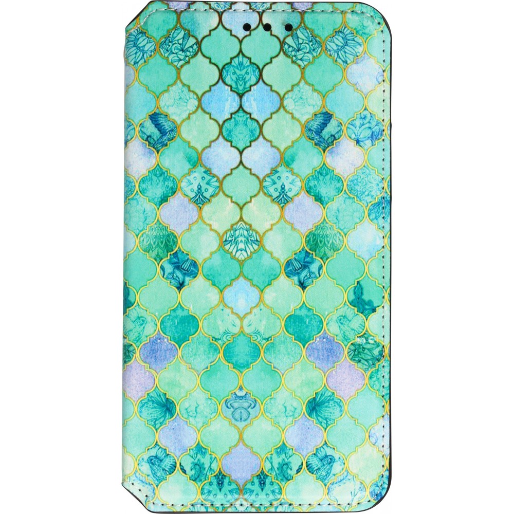iPhone 13 Pro Case Hülle - Flip Orientalisches Mosaik mit Ablage für Kreditkarte, Ticket, SIM-Karte