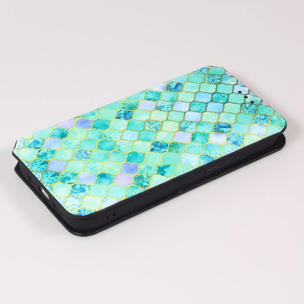 iPhone 13 Pro Case Hülle - Flip Orientalisches Mosaik mit Ablage für Kreditkarte, Ticket, SIM-Karte