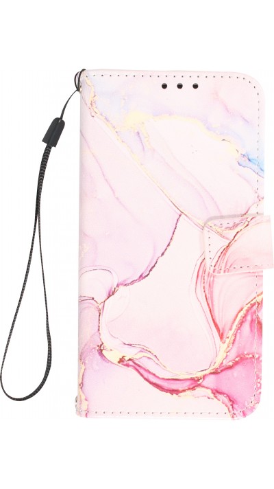 Fourre iPhone 13 Pro Max - Flip Wallet Liquid Color avec fermeture à aimant - Liquid Rose