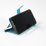Fourre iPhone 12 / 12 Pro - Flip Wallet Liquid Color avec fermeture à aimant - Mint Wave