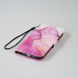 iPhone 12 / 12 Pro Case Hülle - Flip Wallet Liquid Color mit Magnet Verschluss - Purple Sunset