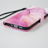 iPhone 12 / 12 Pro Case Hülle - Flip Wallet Liquid Color mit Magnet Verschluss - Purple Sunset