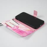 iPhone 12 / 12 Pro Case Hülle - Flip Wallet Liquid Color mit Magnet Verschluss - Purple Sunset