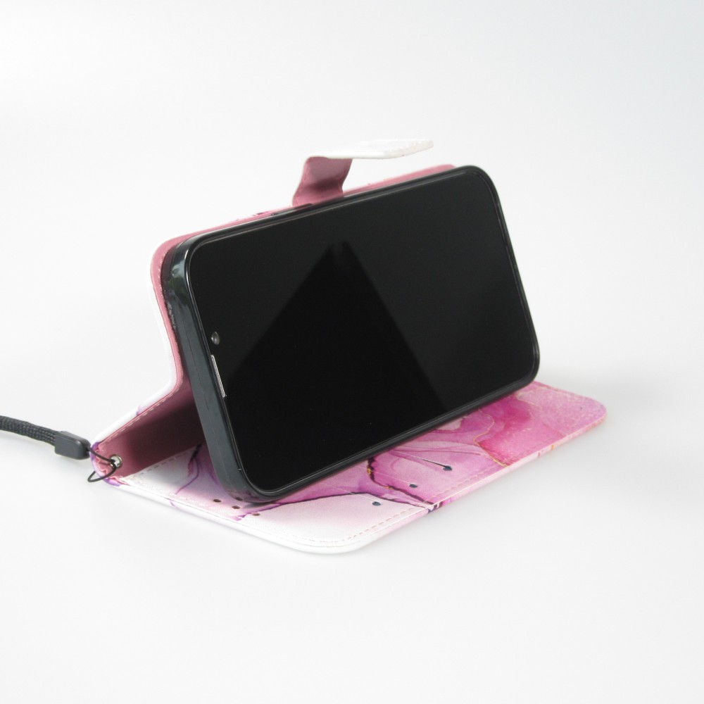 iPhone 12 / 12 Pro Case Hülle - Flip Wallet Liquid Color mit Magnet Verschluss - Purple Sunset