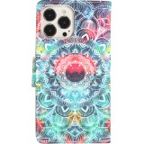 iPhone 13 Pro Case Hülle - Premium Wallet Flip-Magnetverschluss und Kartenfach - Spiritual Mandala