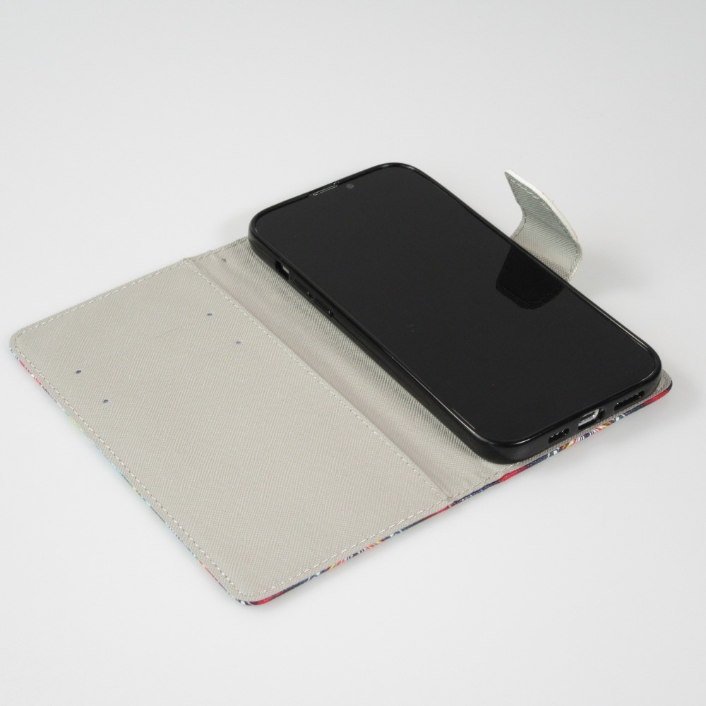 iPhone 13 Pro Case Hülle - Premium Wallet Flip-Magnetverschluss und Kartenfach - Spiritual Mandala