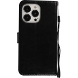 iPhone 15 Pro Case Hülle - Premium Flip - Schwarz