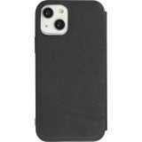 Fourre iPhone 13 - Qialino Window Flip cuir véritable - Noir