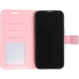 Fourre iPhone 13 mini - Premium Flip cuir lisse porte-cartes - Rose clair