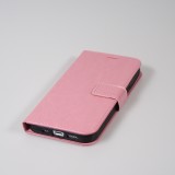 Fourre iPhone 13 mini - Premium Flip cuir lisse porte-cartes - Rose clair