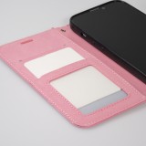 Fourre iPhone 13 mini - Premium Flip cuir lisse porte-cartes - Rose clair