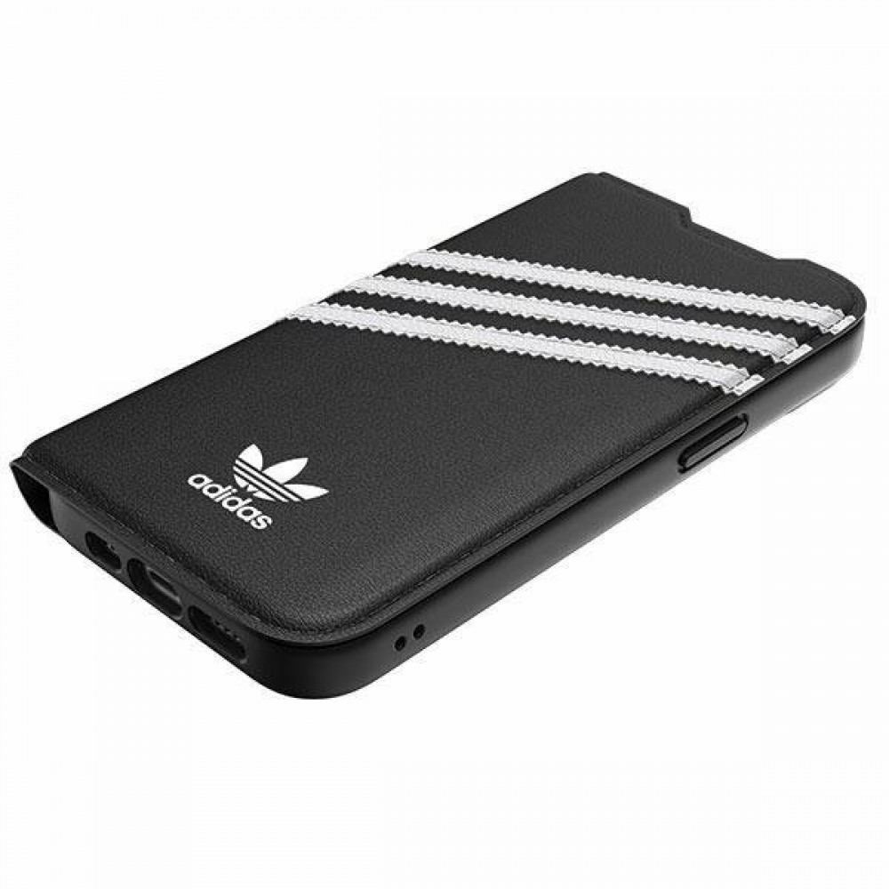 Fourre iPhone 14 Adidas Flip Booklet design 3 bandes Noir