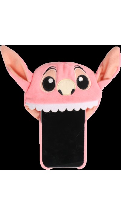 Fourre iPhone 14 Pro - Coque amusante 3D Adorable monstre en peluche avec capuchon de bouche - Rose