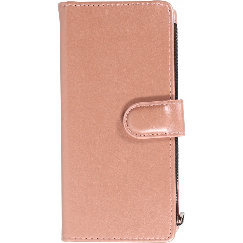 iPhone 15 Pro Max Case Hülle - Brieftaschen-Hülle luxuriös und raffiniert mit Magnet Verschluss & Münz- und Kartenfach  - Rosa