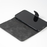 iPhone 15 Pro Max Case Hülle - 3D Flip Kunstleder Auge des Tigers - Schwarz
