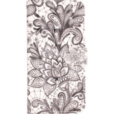 Fourre iPhone 14 Pro Max - Flip - Black & White Mandala - Blanc