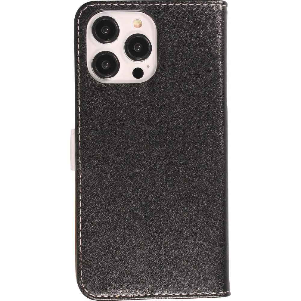 Fourre iPhone 14 Pro Max - Flip Géometrique - Noir & blanc