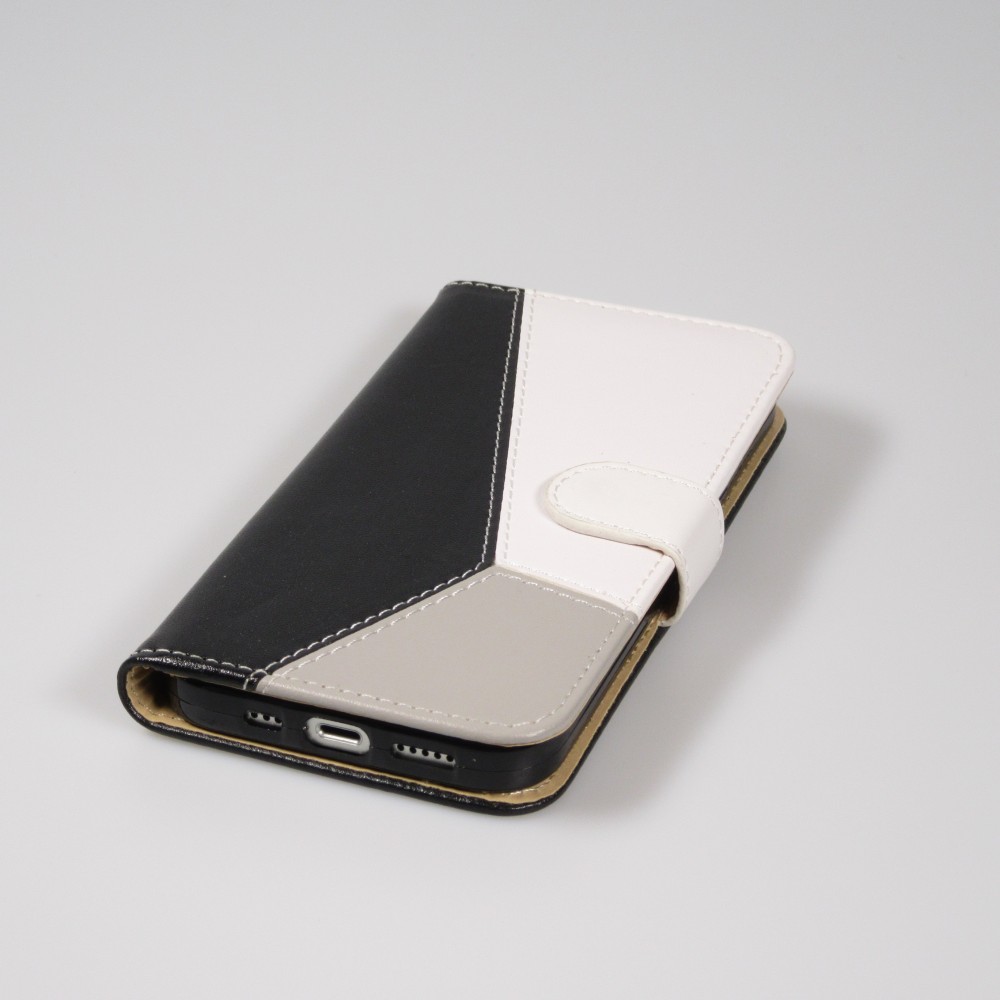 Fourre iPhone 14 Pro Max - Flip Géometrique - Noir & blanc