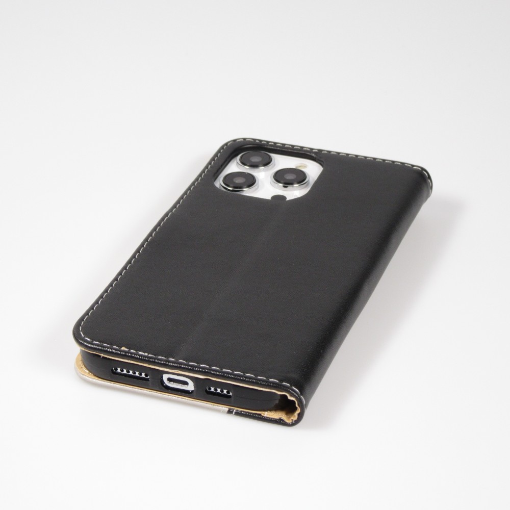 Fourre iPhone 14 Pro Max - Flip Géometrique - Noir & blanc