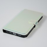 iPhone 14 Pro Max Case Hülle - Flip Glatt brilliant glänzend magische Farbe mit Schlaufe - Blue Lagoon