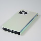 iPhone 14 Pro Max Case Hülle - Flip Glatt brilliant glänzend magische Farbe mit Schlaufe - Blue Lagoon
