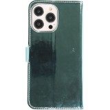 iPhone 14 Pro Max Case Hülle - Flip Glatt brilliant glänzend & reflektierend mit Schlaufe - Deep Ocean