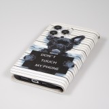 Fourre iPhone 14 Pro Max - Premium Wallet flip fermeture magnétique et porte-carte - chien arrêté - Blanc