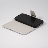 Fourre iPhone 14 Pro Max - Premium Wallet flip fermeture magnétique et porte-carte - petits cœurs colorés - Rose