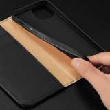 iPhone 15 Case Hülle - Dux Ducis Hivo RFID Flip Wallet - Schwarz