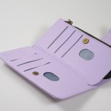iPhone 15 Case Hülle - Brieftaschen-Hülle luxuriös und raffiniert mit Magnet Verschluss & Münz- und Kartenfach - Hellviolett