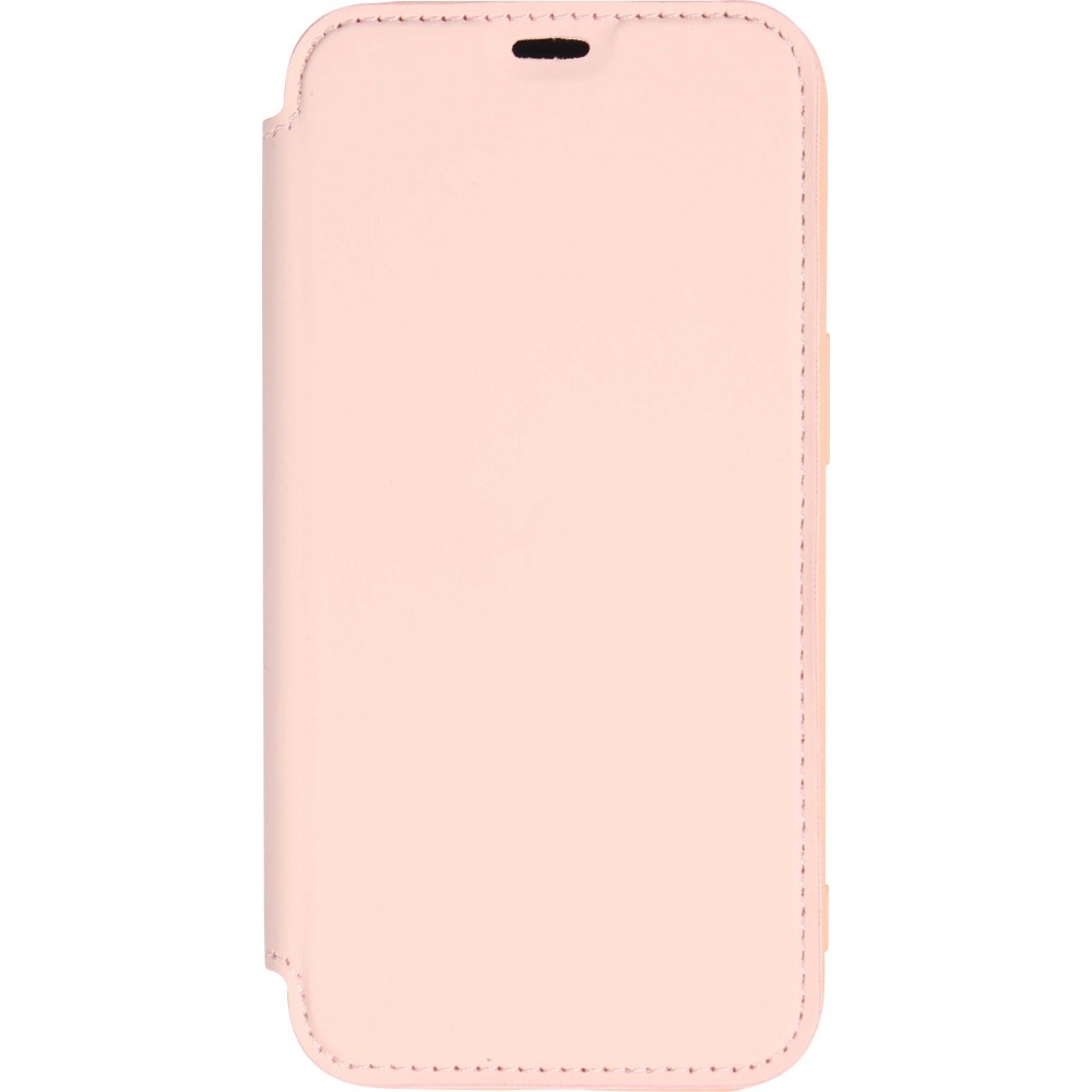 Fourre iPhone 15 - Flip silicone souple avec surface lisse et mate - Beige