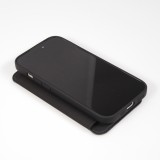 iPhone 15 Case H&uuml;lle - Flip weiches Silikon mit matt glatter Oberfl&auml;che - Schwarz