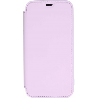Fourre iPhone 15 - Flip silicone souple avec surface lisse et mate - Violet clair