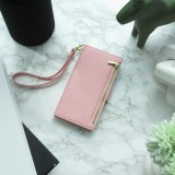 iPhone 15 Pro Max Case Hülle - Flip Wallet aus veganem Leder mit Brieftasche und Magnetverschluss - Violette