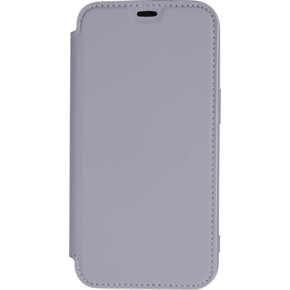 iPhone 15 Pro Case Hülle - Flip weiches Silikon mit matt glatter Oberfläche - Grau