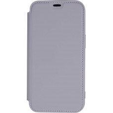 iPhone 15 Pro Case Hülle - Flip weiches Silikon mit matt glatter Oberfläche - Grau