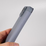 iPhone 15 Pro Case Hülle - Flip weiches Silikon mit matt glatter Oberfläche - Grau