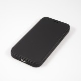 Fourre iPhone 15 Pro - Flip silicone souple avec surface lisse et mate - Noir