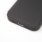 Fourre iPhone 15 Pro - Flip silicone souple avec surface lisse et mate - Noir