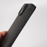 Fourre iPhone 15 Pro - Flip silicone souple avec surface lisse et mate - Noir