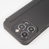 Fourre iPhone 15 Pro - Flip silicone souple avec surface lisse et mate - Noir
